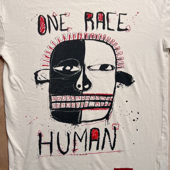 CHNGE One Race Human Face Art Print T-Shirt Oversized Loose Fit Streetwear Punk - Picture 3 of 8